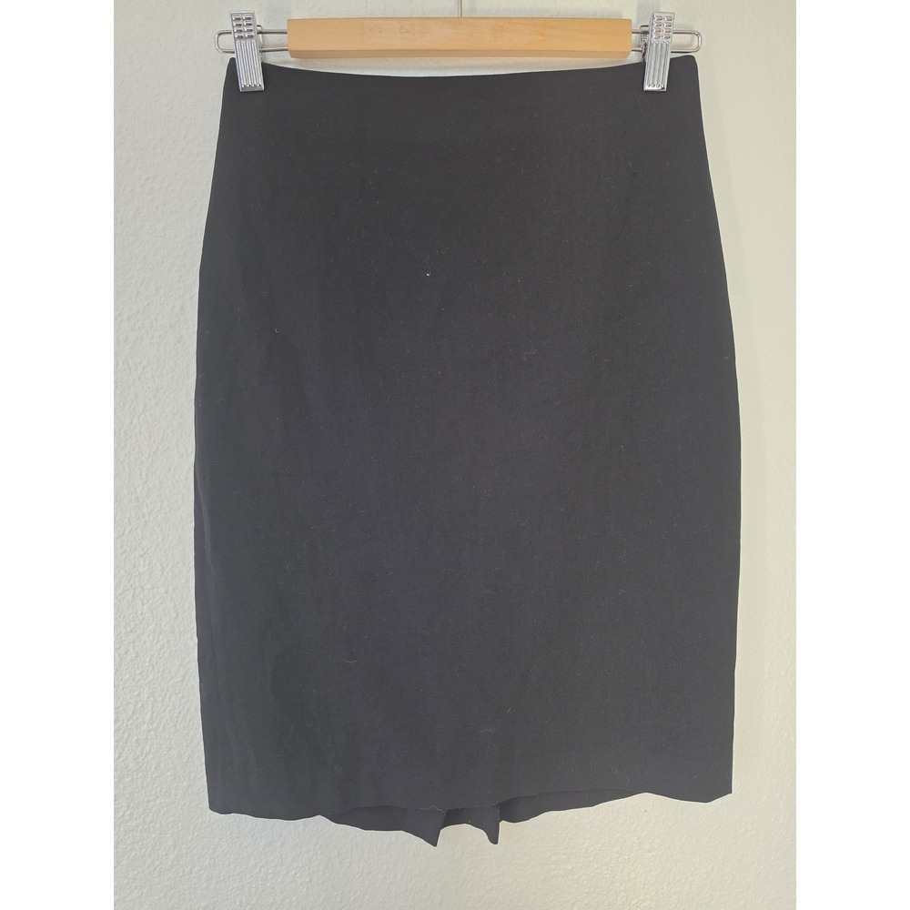 Ann Taylor Womens Black Solid Skirt Waist 27in Length 22in Classic Pencil